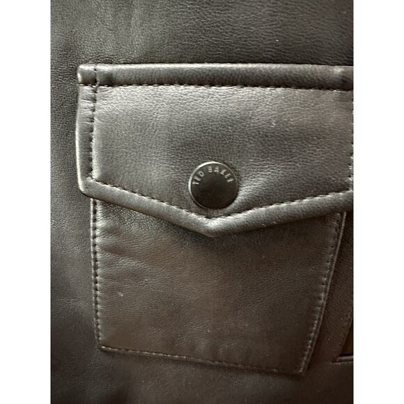 Ted Baker London Mens Ovine Leather CARVE Biker Jacket Black Sz 5 XL $1095 - Picture 11 of 15